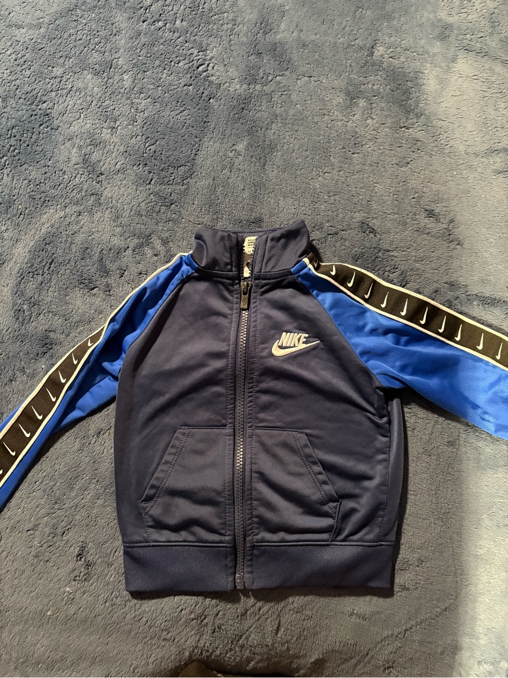Nike Navy and Royal Blue Kids Swoosh Track Jacket